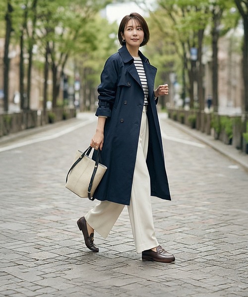 STYLE DELI(スタイルデリ)の「【DELI by】縦ラインキャンバス×リアルレザーバケットトート(トートバッグ・レディース・ブラック/ブラウン・FREE)」の4枚目の写真