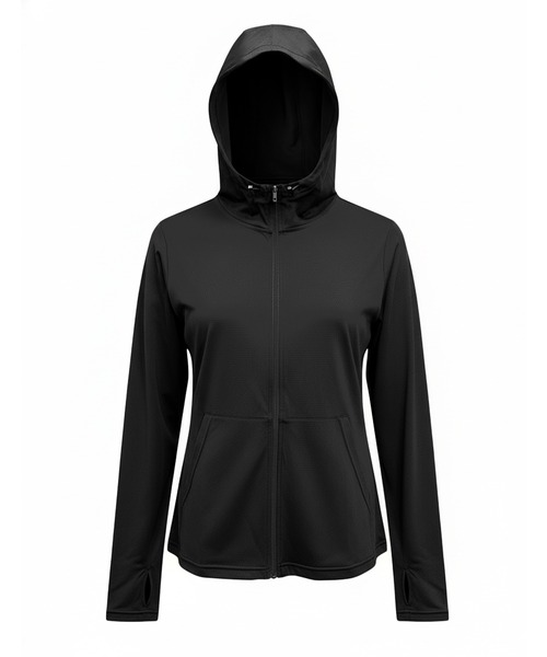 coca(coca)(コカ)の「ユニセックスUVカットパーカー(パーカー・レディース・ブラック/ホワイト・XL/M/L)」の16枚目の写真