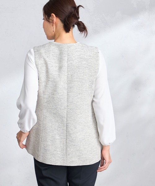 GALLORIA（ギャローリア）の「ツイードジレ（その他アウター・レディース・霜降りグレー/ネイビー・L/LL/M/S）」の5枚目の写真