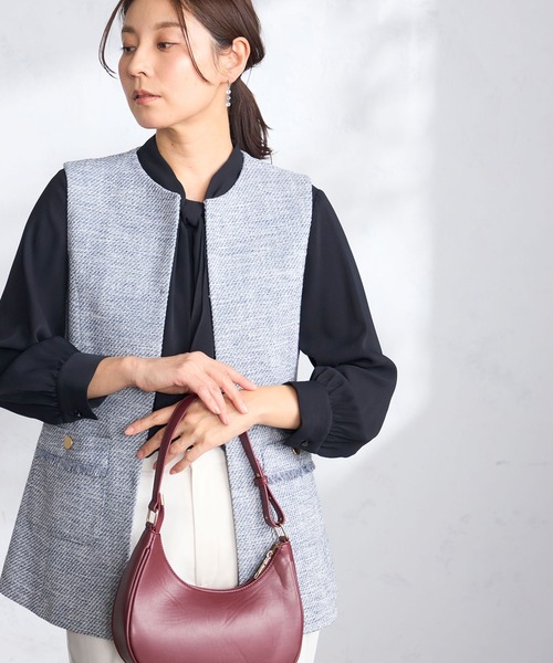 GALLORIA（ギャローリア）の「ツイードジレ（その他アウター・レディース・霜降りグレー/ネイビー・L/LL/M/S）」の7枚目の写真