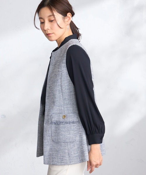 GALLORIA（ギャローリア）の「ツイードジレ（その他アウター・レディース・霜降りグレー/ネイビー・L/LL/M/S）」の8枚目の写真