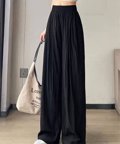 SallyLunn(サリーラン)の「ギャザーウエストワイドパンツ(その他パンツ・レディース・ベージュ/ブラック・LARGE/MEDIUM)」の8枚目の写真