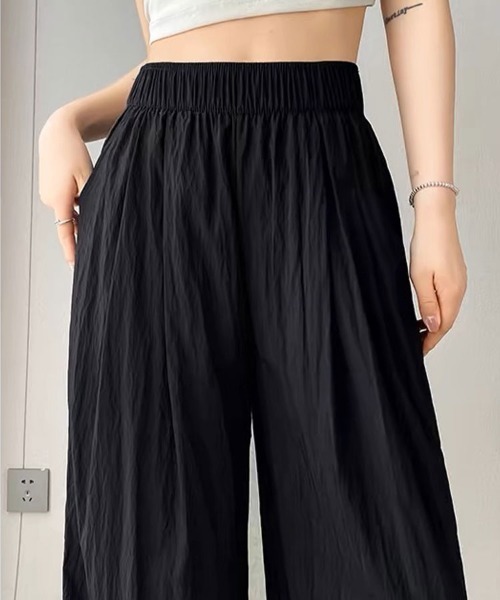 SallyLunn(サリーラン)の「ギャザーウエストワイドパンツ(その他パンツ・レディース・ベージュ/ブラック・LARGE/MEDIUM)」の11枚目の写真