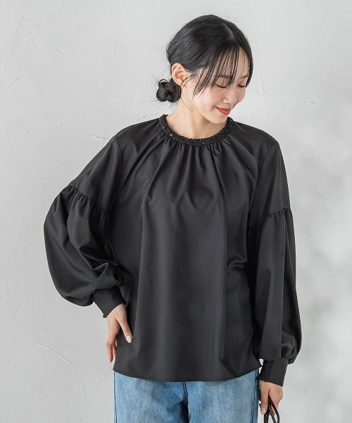 Droite lautreamont（ドロワットロートレアモン）の「ブレードブラウス≪洗濯機で洗える≫（シャツ/ブラウス・レディース・オフホワイト/ブラック・M）」の22枚目の写真