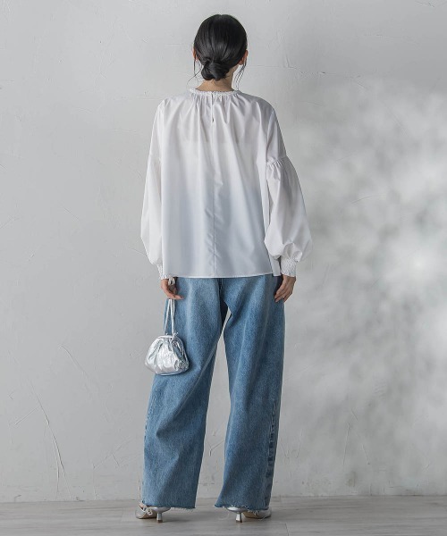 Droite lautreamont（ドロワットロートレアモン）の「ブレードブラウス≪洗濯機で洗える≫（シャツ/ブラウス・レディース・オフホワイト/ブラック・M）」の13枚目の写真