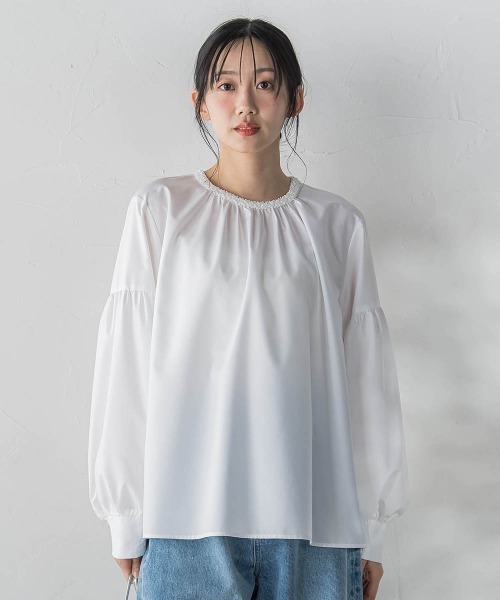 Droite lautreamont（ドロワットロートレアモン）の「ブレードブラウス≪洗濯機で洗える≫（シャツ/ブラウス・レディース・オフホワイト/ブラック・M）」の3枚目の写真