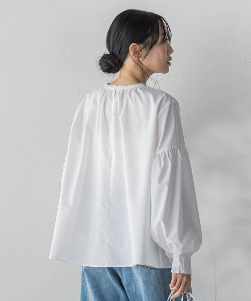 Droite lautreamont（ドロワットロートレアモン）の「ブレードブラウス≪洗濯機で洗える≫（シャツ/ブラウス・レディース・オフホワイト/ブラック・M）」の7枚目の写真