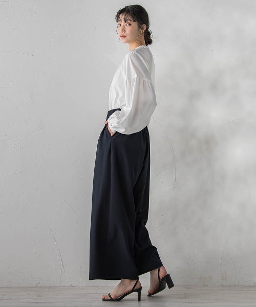 Droite lautreamont（ドロワットロートレアモン）の「ブレードブラウス≪洗濯機で洗える≫（シャツ/ブラウス・レディース・オフホワイト/ブラック・M）」の16枚目の写真