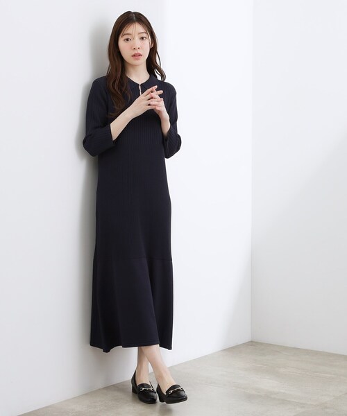 grove(グローブ)の「高評価!【洗える】大人の上品ポロニットワンピース(ワンピース・レディース・ネイビー/パープル/ブラック系4・01/02/03)」の13枚目の写真