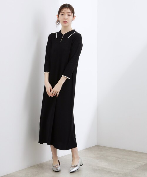 grove(グローブ)の「高評価!【洗える】大人の上品ポロニットワンピース(ワンピース・レディース・ネイビー/パープル/ブラック系4・01/02/03)」の16枚目の写真