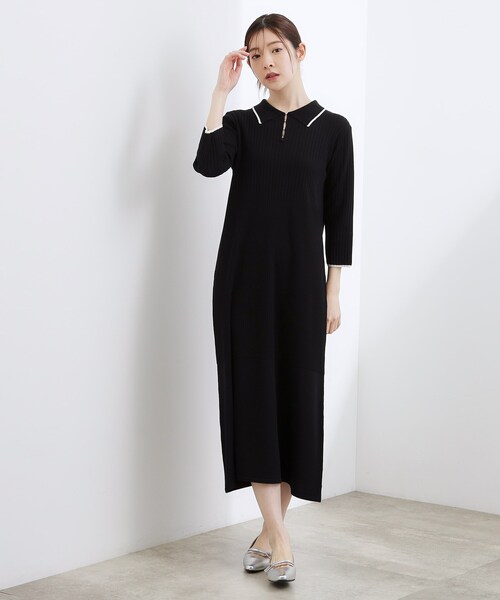 grove(グローブ)の「高評価!【洗える】大人の上品ポロニットワンピース(ワンピース・レディース・ネイビー/パープル/ブラック系4・01/02/03)」の17枚目の写真
