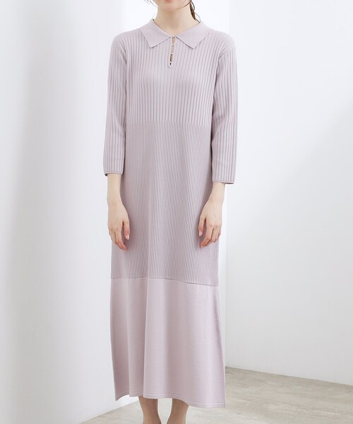 grove(グローブ)の「高評価!【洗える】大人の上品ポロニットワンピース(ワンピース・レディース・ネイビー/パープル/ブラック系4・01/02/03)」の19枚目の写真