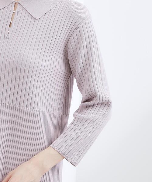 grove(グローブ)の「高評価!【洗える】大人の上品ポロニットワンピース(ワンピース・レディース・ネイビー/パープル/ブラック系4・01/02/03)」の5枚目の写真
