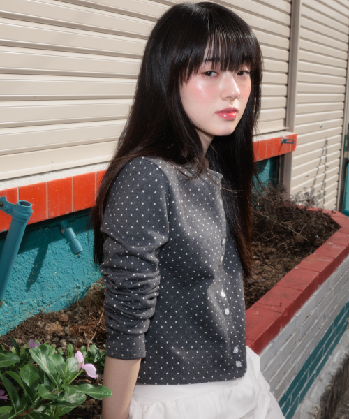 ROSEFRANTZ（ロゼフランツ）の「Dot Button Point Cardigan [Charcoal]（カーディガン/ボレロ・レディース・チャコールグレー・OS）」の18枚目の写真