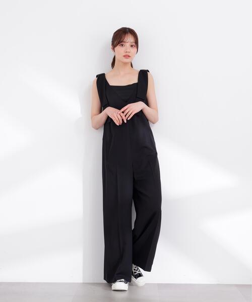 PROPORTION BODY DRESSING(プロポーションボディドレッシング)の「リボン付きオールインワン / 1216140403(つなぎ/オールインワン・レディース・ブラック/ブルー・P/S/MEDIUM)」の1枚目の写真