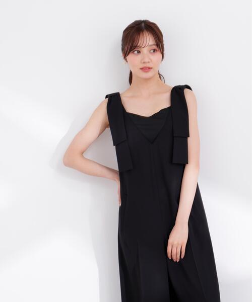 PROPORTION BODY DRESSING(プロポーションボディドレッシング)の「リボン付きオールインワン / 1216140403(つなぎ/オールインワン・レディース・ブラック/ブルー・P/S/MEDIUM)」の4枚目の写真