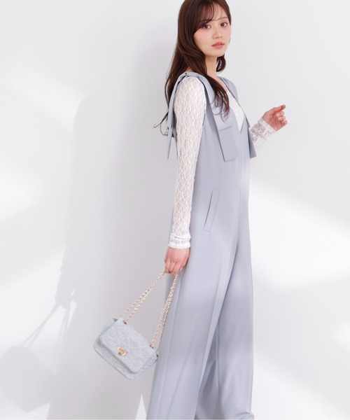 PROPORTION BODY DRESSING（プロポーションボディドレッシング）の「リボン付きオールインワン / 1216140403（つなぎ/オールインワン・レディース・ブラック/ブルー・P/S/MEDIUM）」の2枚目の写真