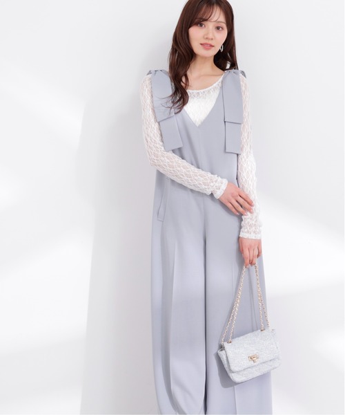 PROPORTION BODY DRESSING（プロポーションボディドレッシング）の「リボン付きオールインワン / 1216140403（つなぎ/オールインワン・レディース・ブラック/ブルー・P/S/MEDIUM）」の3枚目の写真