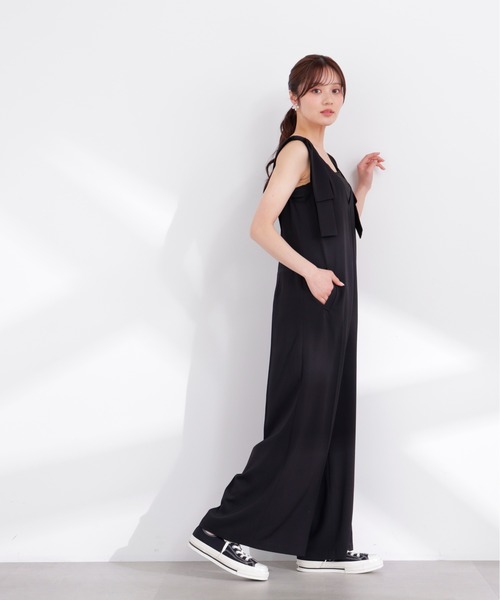 PROPORTION BODY DRESSING（プロポーションボディドレッシング）の「リボン付きオールインワン / 1216140403（つなぎ/オールインワン・レディース・ブラック/ブルー・P/S/MEDIUM）」の4枚目の写真