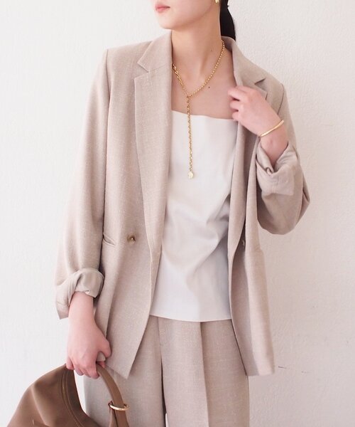 LOUNGEDRESS(ラウンジドレス)の「【Atelier N5/アトリエヌメロサンク】サテンキャミ(シャツ/ブラウス・レディース・ライトベージュ/ブラック・FREE)」の11枚目の写真