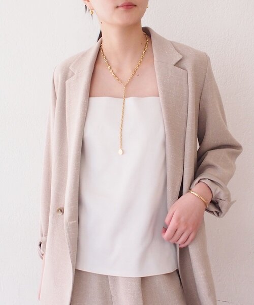 LOUNGEDRESS(ラウンジドレス)の「【Atelier N5/アトリエヌメロサンク】サテンキャミ(シャツ/ブラウス・レディース・ライトベージュ/ブラック・FREE)」の12枚目の写真