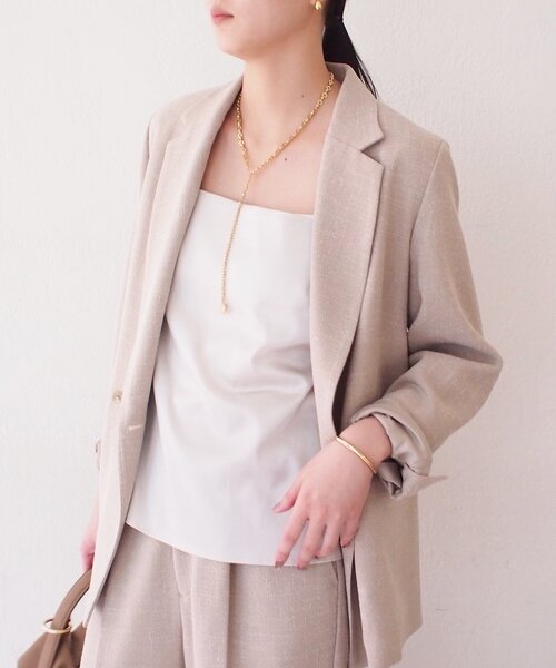 LOUNGEDRESS(ラウンジドレス)の「【Atelier N5/アトリエヌメロサンク】サテンキャミ(シャツ/ブラウス・レディース・ライトベージュ/ブラック・FREE)」の13枚目の写真