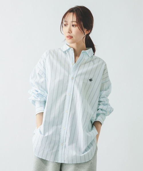BEVERLY HILLS POLO CLUB（ビバリーヒルズポロクラブ）の「【BEVERLYHILLS POLO CLUB】ストライプシャツ/603589（シャツ/ブラウス・レディース・スカイブルー/サックスブルー/イエロー・FREE）」の7枚目の写真