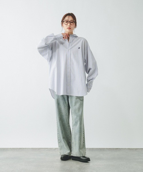 BEVERLY HILLS POLO CLUB（ビバリーヒルズポロクラブ）の「【BEVERLYHILLS POLO CLUB】ストライプシャツ/603589（シャツ/ブラウス・レディース・スカイブルー/サックスブルー/イエロー・FREE）」の8枚目の写真