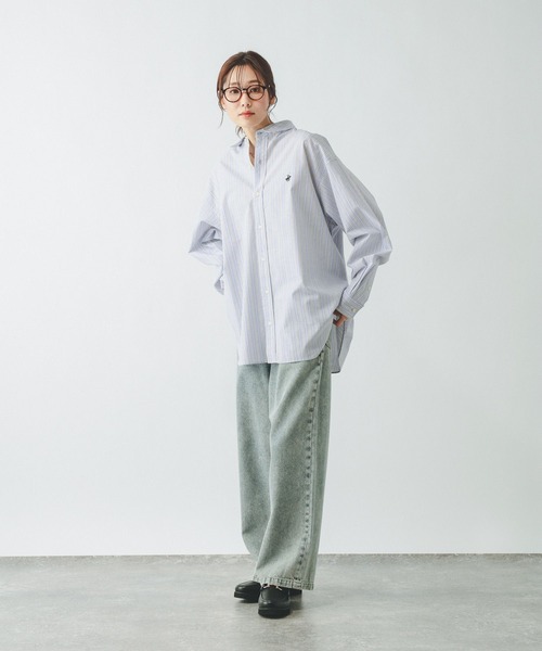 BEVERLY HILLS POLO CLUB（ビバリーヒルズポロクラブ）の「【BEVERLYHILLS POLO CLUB】ストライプシャツ/603589（シャツ/ブラウス・レディース・スカイブルー/サックスブルー/イエロー・FREE）」の9枚目の写真