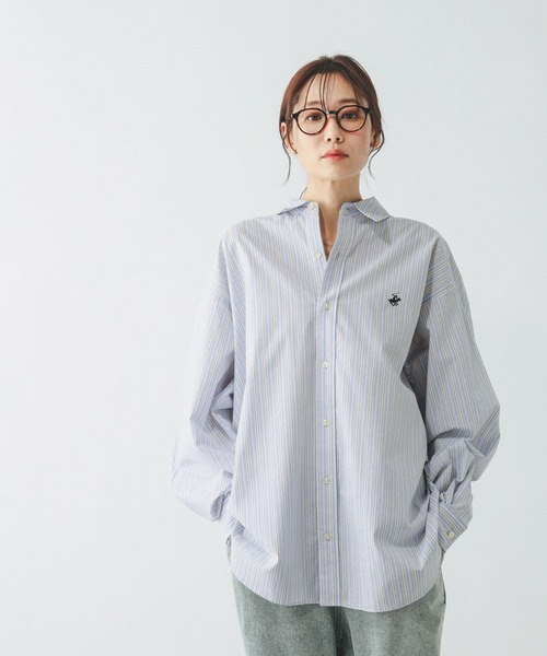 BEVERLY HILLS POLO CLUB（ビバリーヒルズポロクラブ）の「【BEVERLYHILLS POLO CLUB】ストライプシャツ/603589（シャツ/ブラウス・レディース・スカイブルー/サックスブルー/イエロー・FREE）」の10枚目の写真