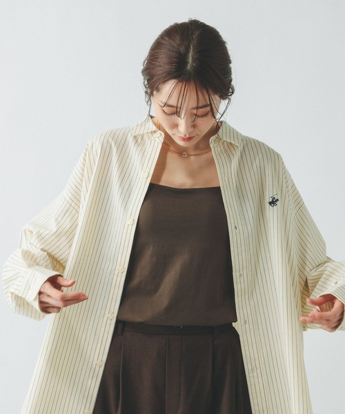 BEVERLY HILLS POLO CLUB（ビバリーヒルズポロクラブ）の「【BEVERLYHILLS POLO CLUB】ストライプシャツ/603589（シャツ/ブラウス・レディース・スカイブルー/サックスブルー/イエロー・FREE）」の15枚目の写真