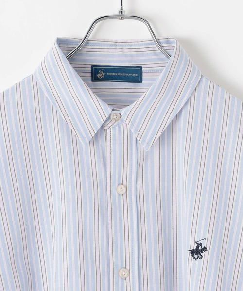 BEVERLY HILLS POLO CLUB（ビバリーヒルズポロクラブ）の「【BEVERLYHILLS POLO CLUB】ストライプシャツ/603589（シャツ/ブラウス・レディース・スカイブルー/サックスブルー/イエロー・FREE）」の21枚目の写真