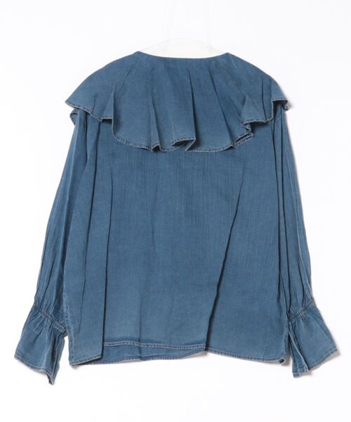 Jines（ジネス）の「デニムラッフルブラウス（シャツ/ブラウス・レディース・インディゴブルー/ライトブルー・38）」の3枚目の写真