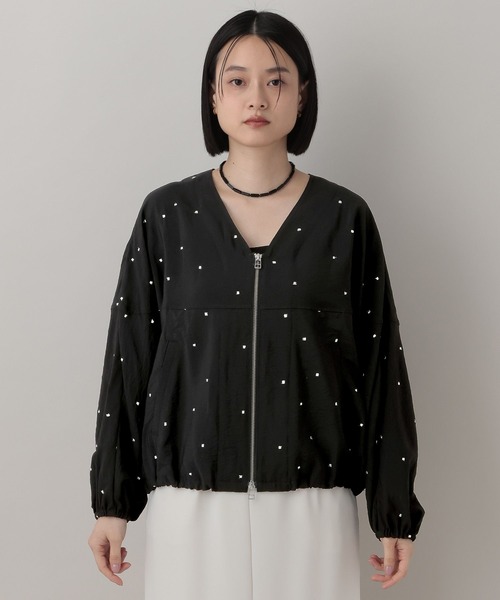 A part by（アパートバイ）の「シアーノーカラーブルゾン（ブルゾン・レディース・ブラック系その他2/アイボリー/ベージュ・FREE）」の6枚目の写真