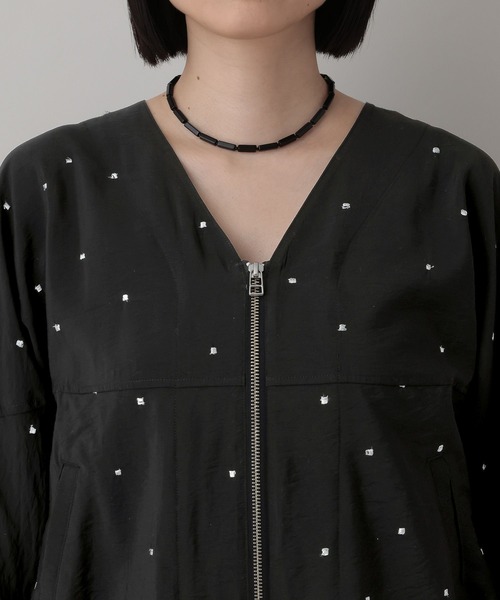 A part by（アパートバイ）の「シアーノーカラーブルゾン（ブルゾン・レディース・ブラック系その他2/アイボリー/ベージュ・FREE）」の9枚目の写真