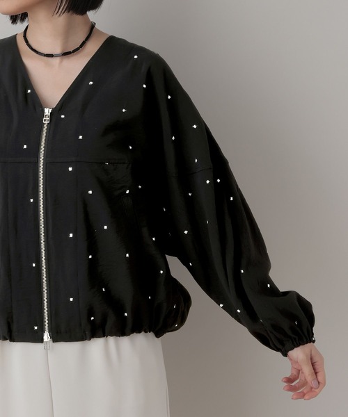 A part by（アパートバイ）の「シアーノーカラーブルゾン（ブルゾン・レディース・ブラック系その他2/アイボリー/ベージュ・FREE）」の10枚目の写真