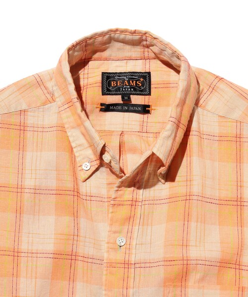 BEAMS PLUS(ビームスプラス)の「B.D. Classic-fit COTTON Linen Ikat(シャツ/ブラウス・メンズ・グリーン/オレンジ/サックスブルー・MEDIUM/X-LARGE/LARGE/SMALL)」の5枚目の写真