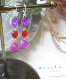【soill】そいる工房のエチオピアの揺れるおしゃれな樹脂ピアス