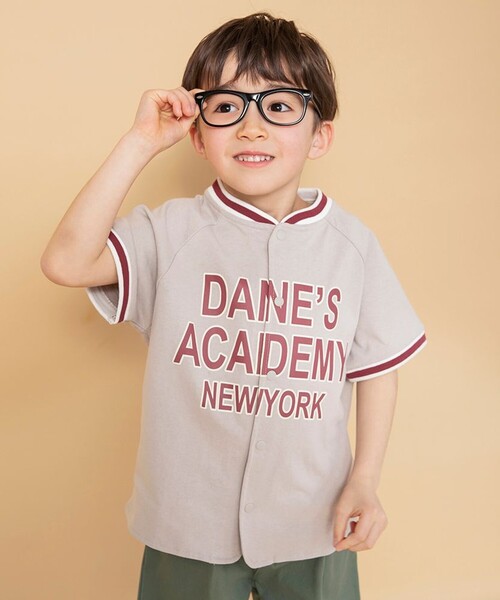 BRANSHES(ブランシェス)の「【WEB限定】ベースボール風半袖シャツ(Tシャツ/カットソー・キッズ・ライトグレー/チャコールグレー・120/130/150/140/100/110)」の2枚目の写真