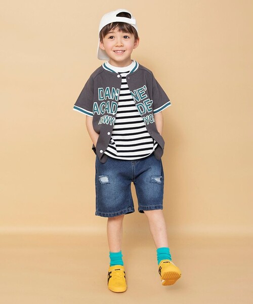 BRANSHES(ブランシェス)の「【WEB限定】ベースボール風半袖シャツ(Tシャツ/カットソー・キッズ・ライトグレー/チャコールグレー・120/130/150/140/100/110)」の3枚目の写真