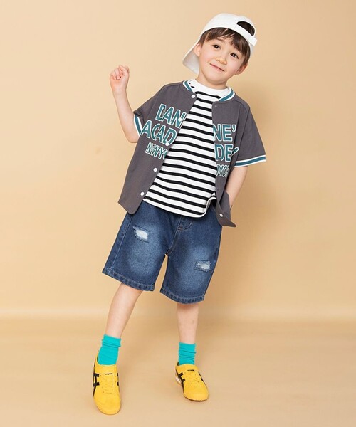 BRANSHES(ブランシェス)の「【WEB限定】ベースボール風半袖シャツ(Tシャツ/カットソー・キッズ・ライトグレー/チャコールグレー・120/130/150/140/100/110)」の5枚目の写真