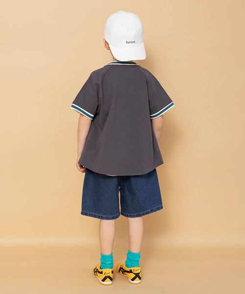 BRANSHES(ブランシェス)の「【WEB限定】ベースボール風半袖シャツ(Tシャツ/カットソー・キッズ・ライトグレー/チャコールグレー・120/130/150/140/100/110)」の7枚目の写真