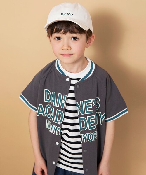 BRANSHES(ブランシェス)の「【WEB限定】ベースボール風半袖シャツ(Tシャツ/カットソー・キッズ・ライトグレー/チャコールグレー・120/130/150/140/100/110)」の8枚目の写真