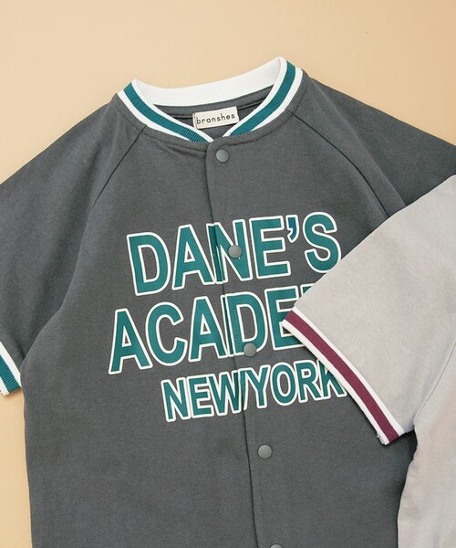 BRANSHES(ブランシェス)の「【WEB限定】ベースボール風半袖シャツ(Tシャツ/カットソー・キッズ・ライトグレー/チャコールグレー・120/130/150/140/100/110)」の9枚目の写真