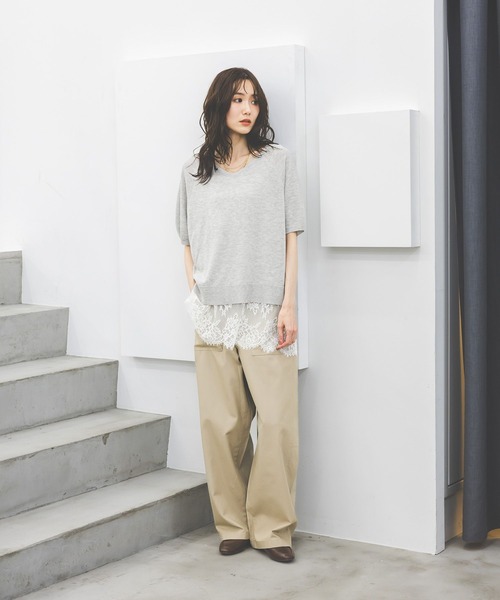 GLOBAL WORK（グローバルワーク）の「GOODチノベイカーパンツ/638528（その他パンツ・レディース・ダークブラウン/カーキ/ベージュ系その他/ベージュ・LARGE/SMALL/MEDIUM）」の5枚目の写真