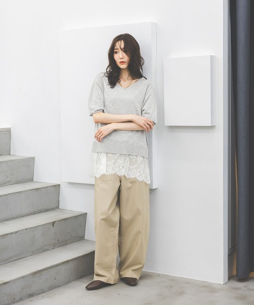 GLOBAL WORK（グローバルワーク）の「GOODチノベイカーパンツ/638528（その他パンツ・レディース・ダークブラウン/カーキ/ベージュ系その他/ベージュ・LARGE/SMALL/MEDIUM）」の7枚目の写真