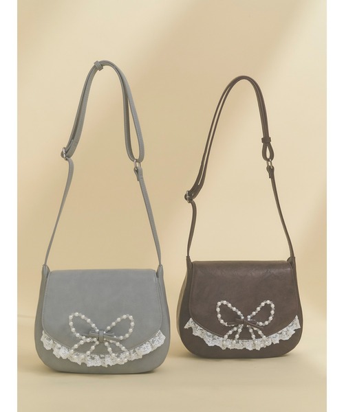 merry jenny（メリージェニー）の「pearl butterfly lace shoulder bag（ショルダーバッグ・レディース・ライトブルー/ブラウン・FREE）」の15枚目の写真