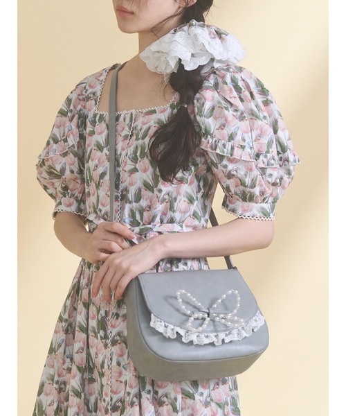 merry jenny（メリージェニー）の「pearl butterfly lace shoulder bag（ショルダーバッグ・レディース・ライトブルー/ブラウン・FREE）」の10枚目の写真