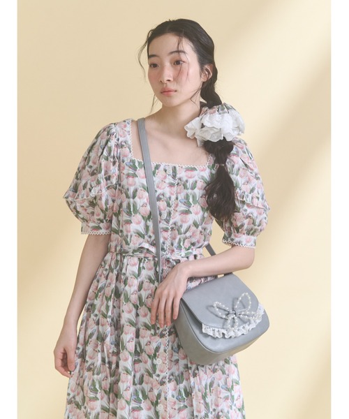 merry jenny（メリージェニー）の「pearl butterfly lace shoulder bag（ショルダーバッグ・レディース・ライトブルー/ブラウン・FREE）」の11枚目の写真