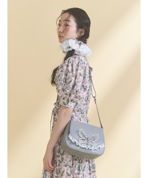 merry jenny（メリージェニー）の「pearl butterfly lace shoulder bag（ショルダーバッグ・レディース・ライトブルー/ブラウン・FREE）」の12枚目の写真